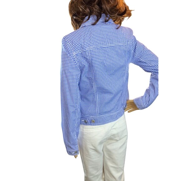 Talbots Classic Jean Jacket in Gingham Size XS NWOT - Picture 10 of 10